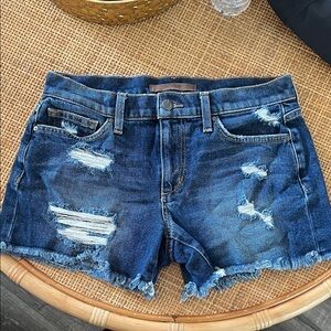 Joe's Jeans Dark Blue Distressed Shorts
